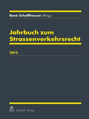 cover image of Jahrbuch zum Strassenverkehrsrecht 2015